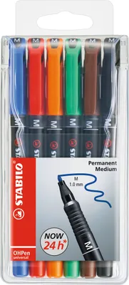 Produktbild von Folienstift - STABILO OHPen universal - permanent medium - 6er Pack - mit 6 verschiedenen Farben