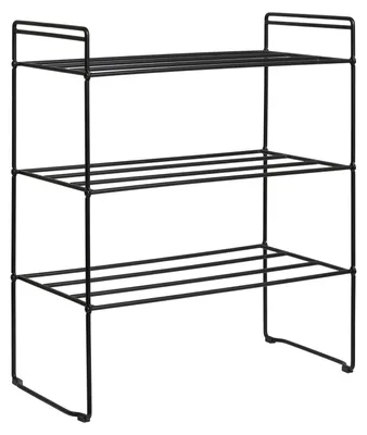 Zdjęcie produktu dla REGAŁ NA BUTY Swansea czarny stalowy 3 PÓŁKI 49,5x25x60 cm