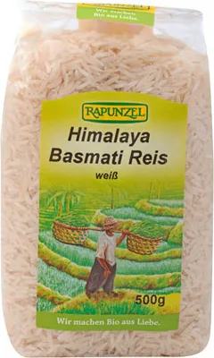 Produktbild von Rapunzel Himalaya Basmati Reis weiß 500 g, Reiskorn, 500 g, Indien, 363 kcal, 1540 kJ, 1,2 g