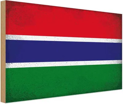 Produktbild von vianmo Holzschild 30x40 cm Gambia Flagge Fahne Wappen