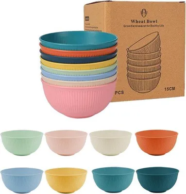 Produktbild von Frühstücks-Schalen-Set, 8-teilig, 26oz, Plastik, mikrowellengeeignet