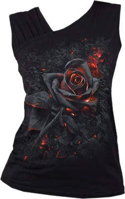 Immagine prodotto di Spiral - Burnt Rose - Gilet con spalla arricciata nero XXL