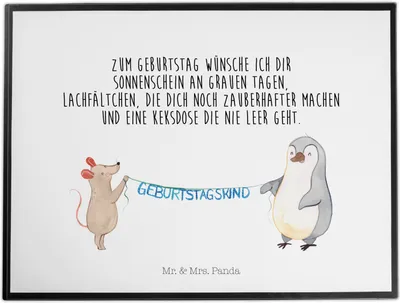 Produktbild von Mr. & Mrs. Panda Schreibunterlage Maus Pinguin Geburtstag - Weiß - Geschenk, Geburtstage, Happy Birthday, schreibtischunterlagen, schreibtischunterlage, Tischunterlage
