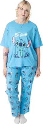 Produktbild von Lilo & Stitch - Schlafanzug für Damen kurzärmlig NS8663 (L) (Blau)