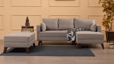 Produktbild von Hanah Home, Bella- BLC1511, Sahne, Schlafsofas, Rahmen: Holz / MDF