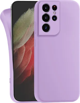 Produktbild von Hülle für Samsung Galaxy S21 Ultra - Handyhülle mit Kameraschutz Cover aus Silikon in Lila