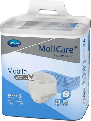 Produktbild von HARTMANN MoliCare Premium Mobile 6 Tropfen Karton Größe L Bauch/ Hüft Umfang 100-150cm 4x14 Stück