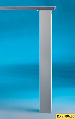 Produktbild von Naber Rhodos Vierkantfuß Aluminium. Stützfuß Höhe, edelstahlfarbig 700 mm - Trag-/Stützelement