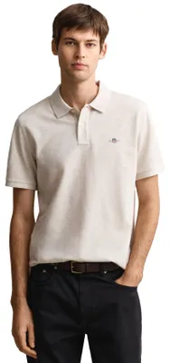 Produktbild von Gant Polo beige meliert kurze Ärmel