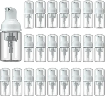 Produktbild von 24 leere Schaumspender mit je 30 ml, nachfüllbare Mini-Pumpflaschen aus Kunststoff für Kosmetik und Wimpernshampoo