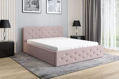 Produktbild von Polsterbett VIKA 120x200 mit Matratze und Bettkasten. Farbe: Rosa.
