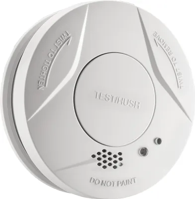 Produktbild von Wiltec Rauchmelder mit fest verbauter Batterie 3 V, 10 Jahre wartungsfrei, Feuermelder mit HUSH-Funktion, zuverlässiger Brandschutzmelder 85 dB, effektiver Brandschutz