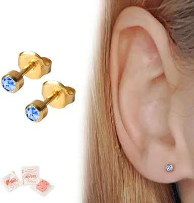 Produktbild von Medizinische Ohrstecker / Gesundheitsstecker / Erstohrstecker Zirkonia gold von Studex blau