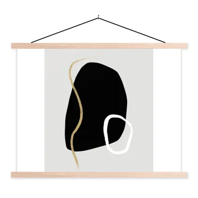 Produktbild von MuchoWow® Textilposter Minimalismus - Abstrakt - Design 120x90 cm mit holzfarbenen Rahmen - Magnetisch