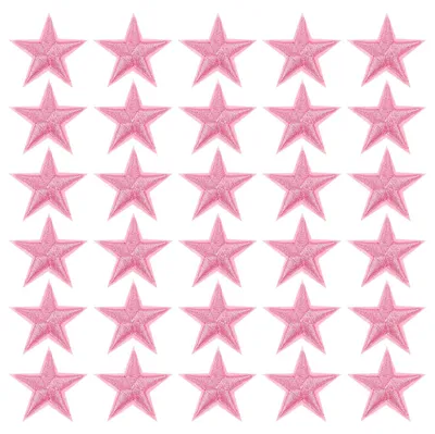 Productafbeelding van Strijkpatches - Zelfklevend - Textielreparatie - Lichtroze, 2,9x2,9 cm, 33 stuks