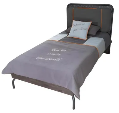 Image de Lit en bois gris moderne élégant pour chambre à coucher