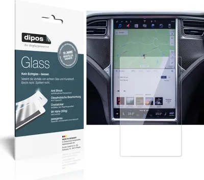 Produktbild von 2x Schutzfolie für Tesla Modell X - Anti-Shock 9H Folie dipos Glass Kunststoffglas