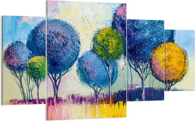 Produktbild von Bild auf Leinwand - Leinwandbild - Bäume Wiese Sommer - 160x90cm - Wand Bild - Wanddeko - Leinwanddruck - Bilder - Kunstdruck - Wanddekoration - Leinwand bilder - Wandkunst - DL160x90-4056
