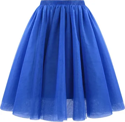 Image de ASKSA Damen Tuellrock 50Er Rock Retro Ballet Tanzrock 3 Lagig Tuetue Rockabilly Unterrock Tanzkleid Abendkleid Zubehoer Karneval Tutu,Koenigsblau,XXL