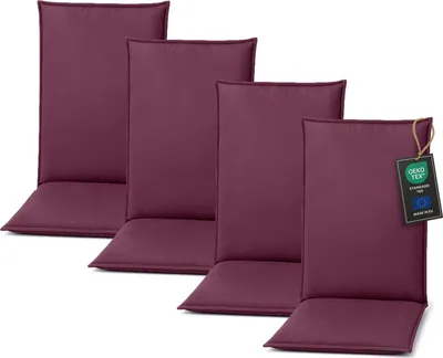 Produktbild von Pillows24 Sitzkissen Stuhl Outdoor - 120x50x8 cm / Pflaume – Kissen, Stuhlsitzkissen, Sitzpolster für Gartenmöbel, Gartenstuhl