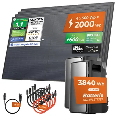 Produktbild von SOLARWAY®️ 2000 Watt Pro Balkonkraftwerk | EcoFlow STREAM Ultra 1920 Wh Batterie + EcoFlow STREAM AC Pro