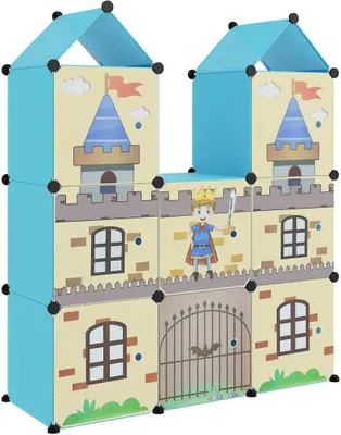 Produktbild von vidaXL Kinderschrank Modular mit 8 Würfeln Blau PP