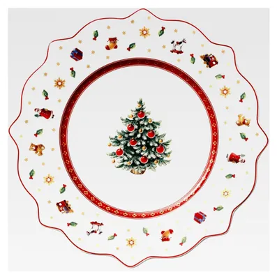 Produktbild von Frühstücksteller Weihnachten 24 cm, Mikrowellensicher, Geschirr Weihnachten, Weihnachtsteller, Keksteller, Weihnachtsporzellan, Weihnachtsgeschirr, Premium Porzellan