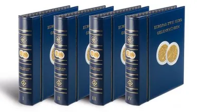 Produktbild von Alben-Set Europas 2€-Gedenkmünzen Bd. 1+2+3+4+Gemeinschaftsausgaben, inkl. Schutzkassette