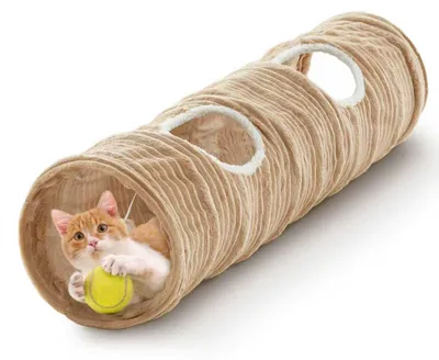 Katzentunnel 30x115 cm, faltbar, mit Ball und 2 Löchern