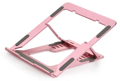 Produktbild von Tragbarer faltbarer Laptopständer aus Aluminiumlegierung – höhenverstellbar, Standardversion,Pink