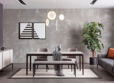 Obrázek produktu pro Jídelní stůl v jídelně nábytek designový materiál dřevo moderní nový šedý