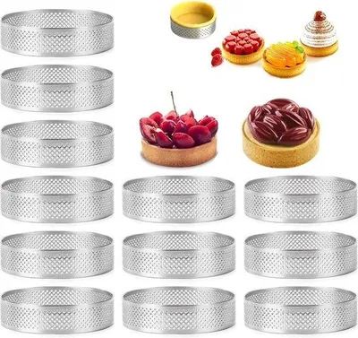 Produktbild von Famanu Dessertringe 12er Set 8 cm - Edelstahl, hitzebeständig, wiederverwendbar