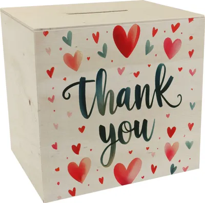 Produktbild von Thank you Spruch Spardose aus Holz