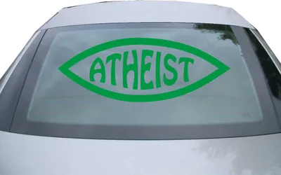 Produktbild von Indigos UG - Aufkleber Heckscheibe & Motorklappe DE2372 - grün - 600x225 mm - Atheist Fisch - Auto Scheiben Fenster Heckklappe Tuning Racing JDM - Die cut