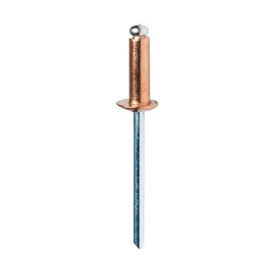 Imagen del producto de Rapid 5001467, remache ciego, acero, cobre, cabeza plana, 4,8 mm, 12 mm