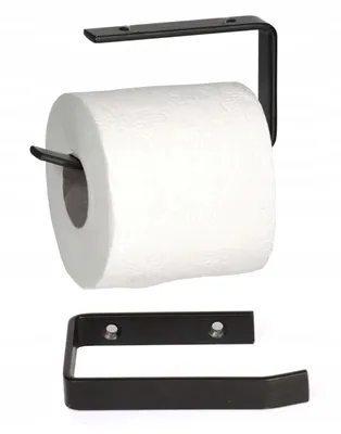 Produktbild von Toilettenpapierhalter Klopapierhalter Stahlblech Papierhalter Schwarz Matt