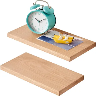Produktbild von Schweberegal Holz Eiche 30cm 2er Set Wandregal kleines Regalbrett natur