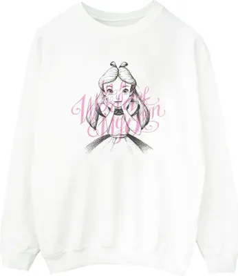 Produktbild von Disney - "Alice In Wonderland In A World Of My Own" Sweatshirt für Herren BI7805 (S) (Weiß)