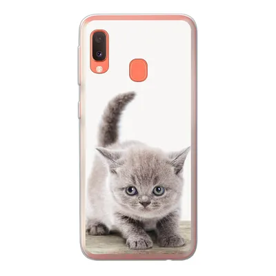 Produktbild von MuchoWow® Handyhülle Schutzhülle Hülle für Samsung Galaxy A20e Kätzchen - Katze - Haustiere - Jungen - Kinder - Mädchen Silikon Softcase Handy Hülle - Abdeckung