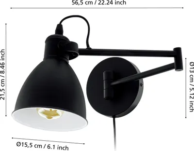 Image de EGLO Applique murale LED San Peri Acier noir