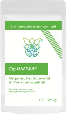 Produktbild von VITARAGNA® OptiMSM® – Methylsulfonylmethan MSM Pulver 125g – 50 Portionen – Schwefel in – Ohne Zusatzstoffe