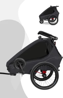 Produktbild von Qeridoo Kidgoo 1 - Kinderfahrradanhänger für 1 Kind, Farbe: Phantom Grey