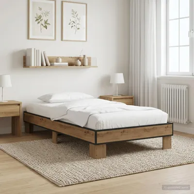 Image de Maison Exclusive - Cadre de lit en chêne Artisan 80 x 200 cm, bois d'ingénierie