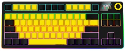 Productafbeelding van LORGAR Wireless Pro Gaming-toetsenbord, TKL, mechanisch, zwart en geel, EN-lay-out