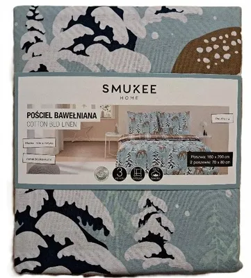 Obrázek produktu pro Bavlněná sada povlečení Smukee, 100% bavlna, zimní motiv sobů, rozměr 160x200 cm