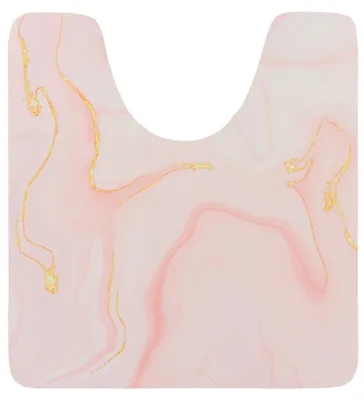 Produktbild von TENDANCE WC-Teppich WC-Vorleger mit Ausschnitt 45 x 50 cm Toilettenvorleger rosa weiß Badematte