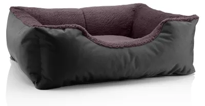 Produktbild von BedDog Hundebett TEDDY Hundesofa waschbares Hundebett mit Rand Hundekissen,BLACK-FIELD (schwarz/braun),(M) ca. 70x55x18cm