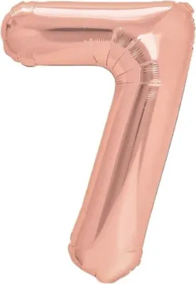 Produktbild von Folienballon in Form der Zahl 7, rosa-gold, Ballon "Zahl 7", 100 cm