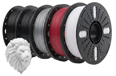 Immagine prodotto di Filamento per stampanti 3D, materiale PETG, diametro 1,75 mm, 2BK-1WT-1RD-1GY