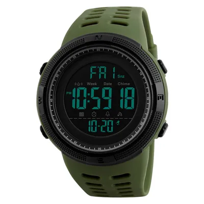 Obrázok produktu pre Pánske športové hodinky SKMEI, funkcia odpočítavania, dvojitý čas, budík, chronograf, digitálne hodinky, vodotesnosť 50 m, Relogio Masculino